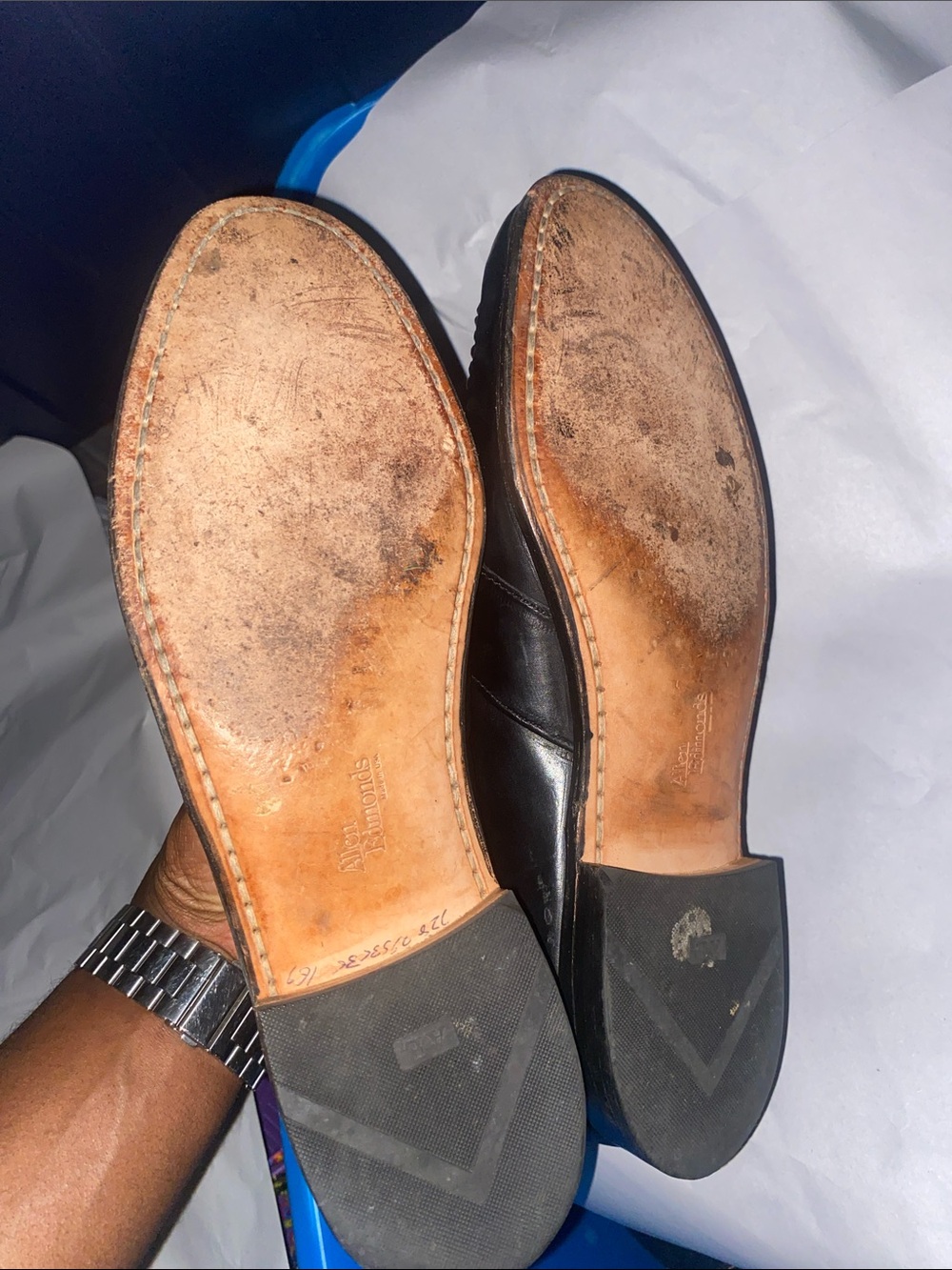 Allen Edmonds Black Leather Penny Loafers - Picture 5 of 6